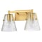 Z-Lite Analia Vanity, 2-Light, 16.5 In.W x 7.5 In.L x 9.25 In.H, Modern Gold/Clear Ribbed 1101-2V-MGLD - alternate 6